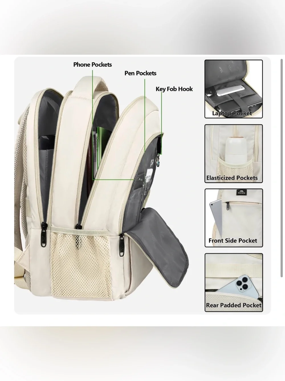 NWT! Brand New! Cream Backpack